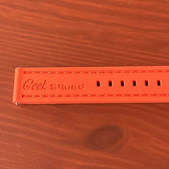 NWT Fossil Orange Watch Strap Belt Silicone Silver Buckle - Picture 10 of 10